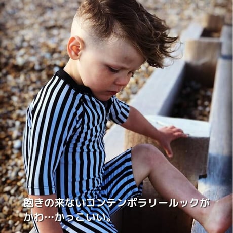 Turtledove London オールインワンスイムウエア ボーダー 80cm