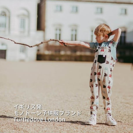 [ Turtledove London ] クマ リブ オーバーオール 104cm