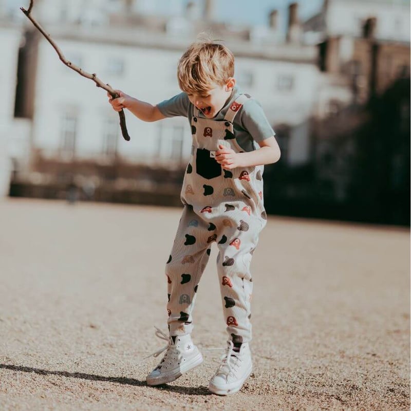 Turtledove London ] クマ リブ オーバーオール 104/110cm |