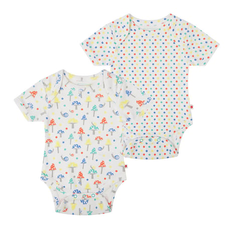 Piccalilly 半袖ロンパース キノコ 2枚セット 68cm