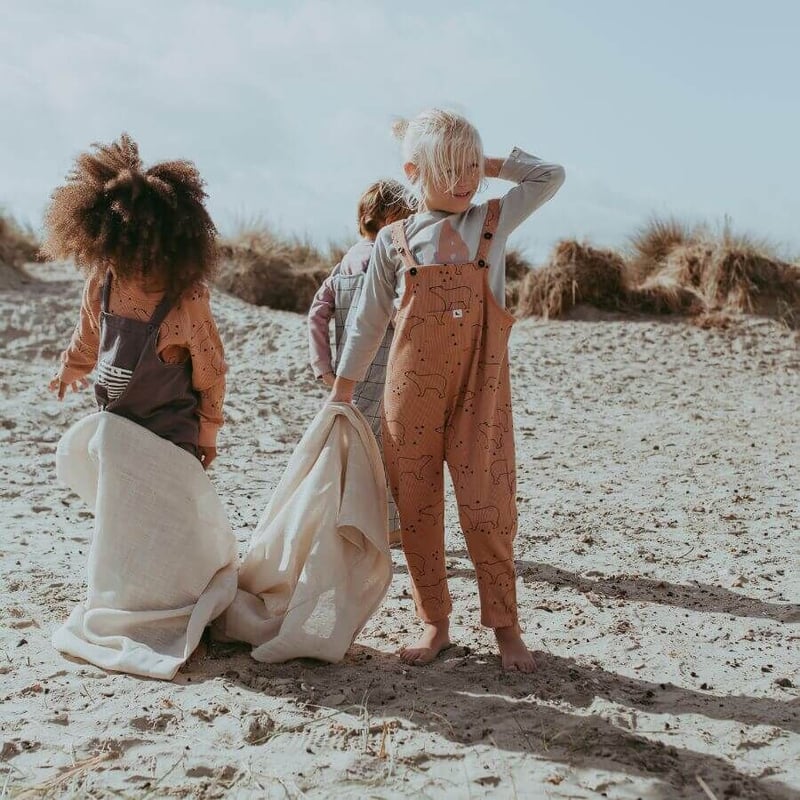 Turtledove London ] ワッフル オーバーオール ベアシルエット