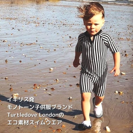 Turtledove London オールインワンスイムウエア ボーダー 80cm