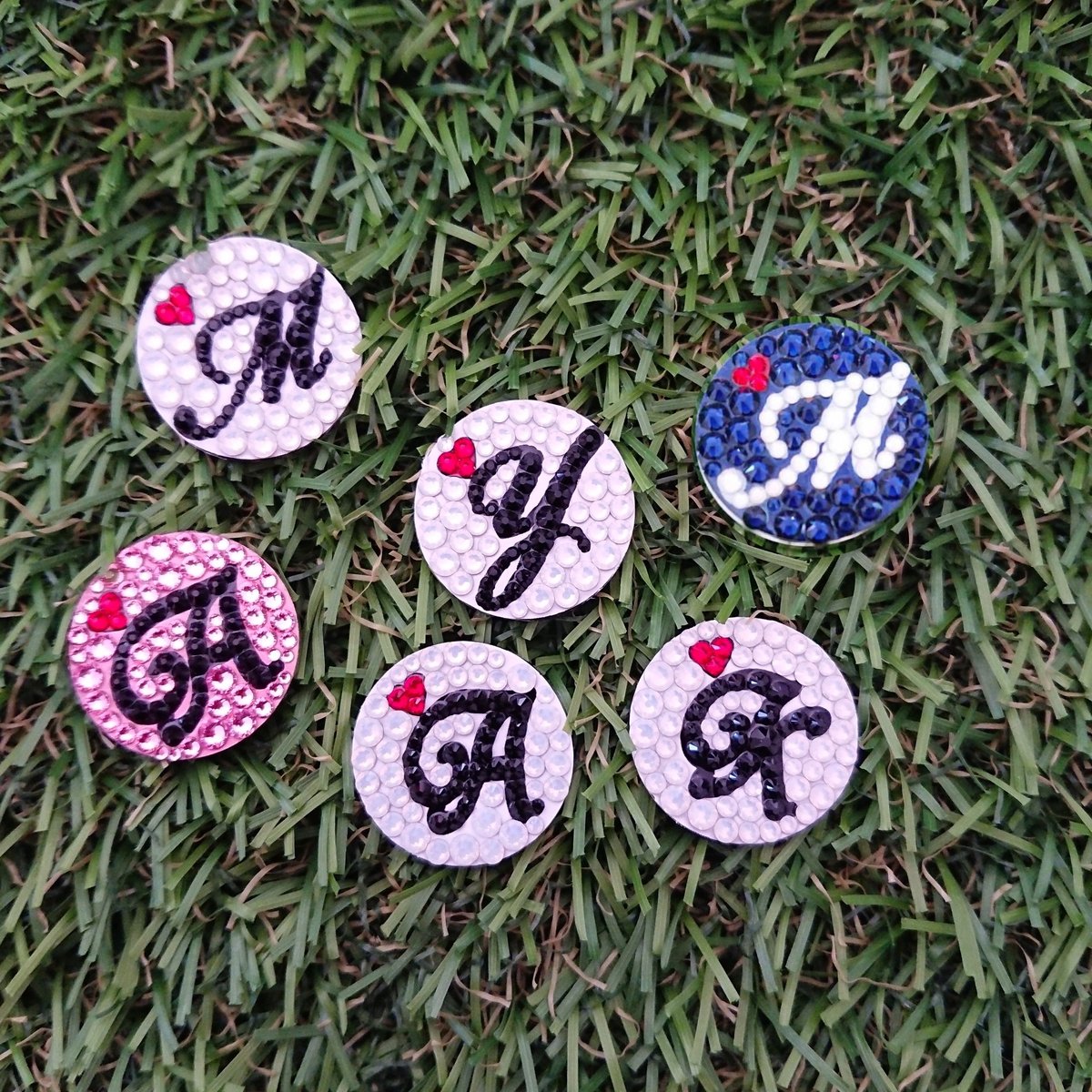 ワンポイント♥イニシャル デザイン スワロフスキー ゴルフ