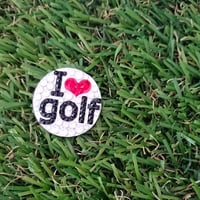 I ❤golf  デザインの スワロフスキー ゴルフマーカー