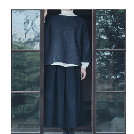 Tweedy cotton gather sleeve pullover (ツイーディーコットンギャザースリーブプルオーバー）AN-297