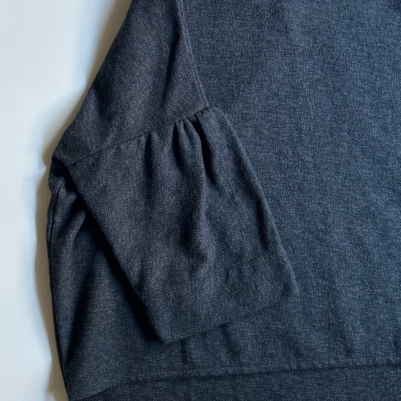 Tweedy cotton gather sleeve pullover (ツイーディーコット