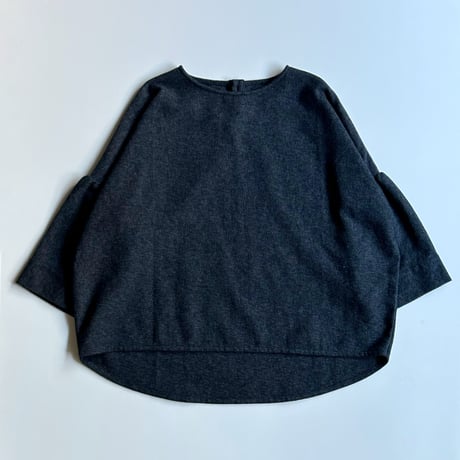 Tweedy cotton gather sleeve pullover (ツイーディーコットンギャザースリーブプルオーバー）AN-297