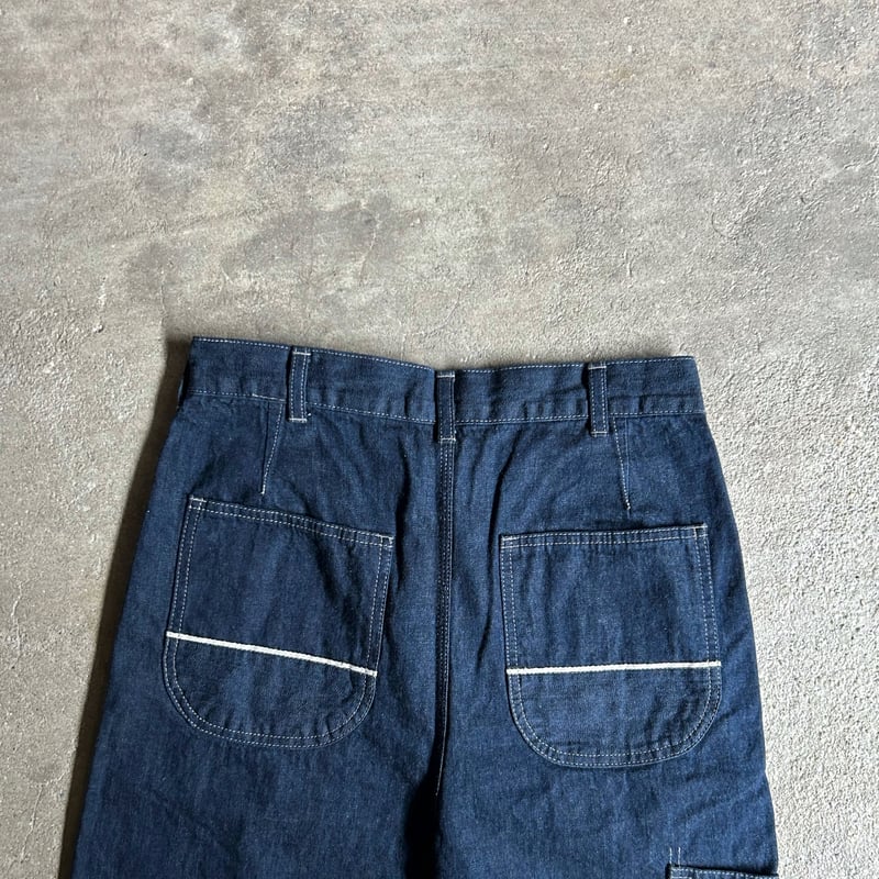 古着 70s USA製 Oshkosh B'gosh ヒゲ 縦落ち ブルー デニム