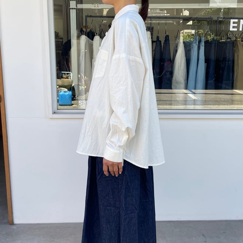 【美品】 sasanqua by trees ブーレットノエルオーバーシャツ Bourette noil work over shirts(ブーレットノイルワークオーバーシ