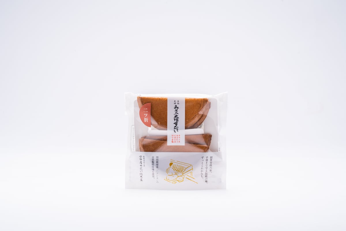 みそ入大垣せんべい 二ツ折 4枚入 | 田中屋せんべい総本家