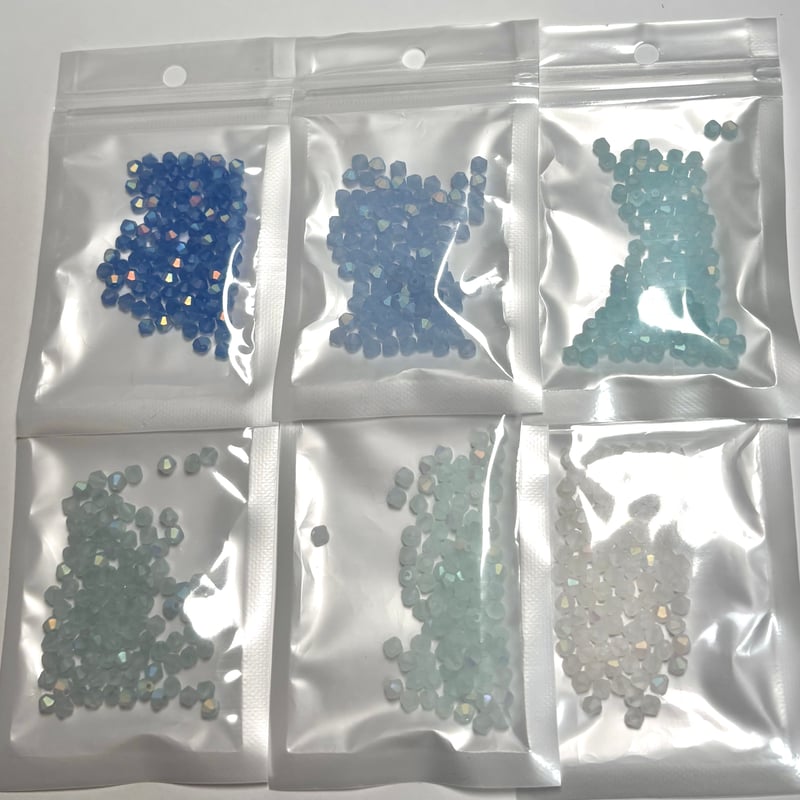 手芸部】偏光加工あり/フロストマットカラーそろばん型ビーズ4mm約100