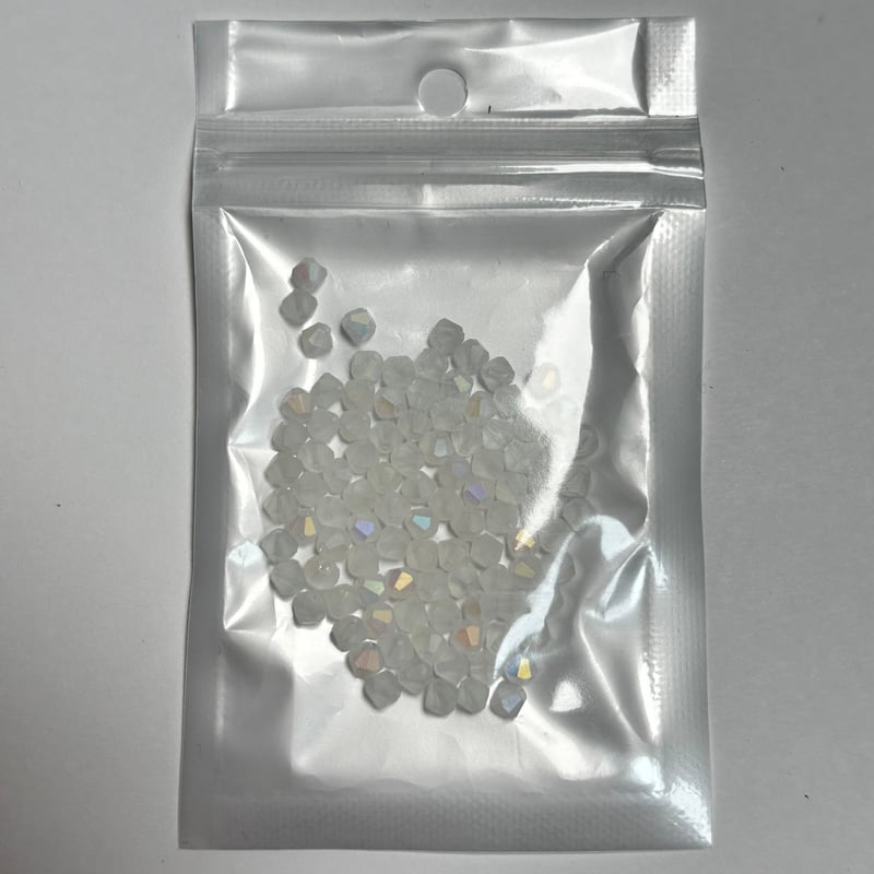 手芸部】偏光加工あり/フロストマットカラーそろばん型ビーズ4mm約100