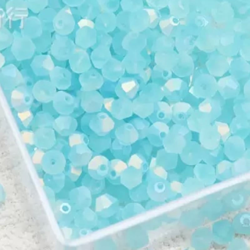 手芸部】偏光加工あり/フロストマットカラーそろばん型ビーズ4mm約100