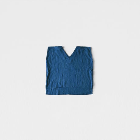 ［Vネックシャツ］リネン / 藍染