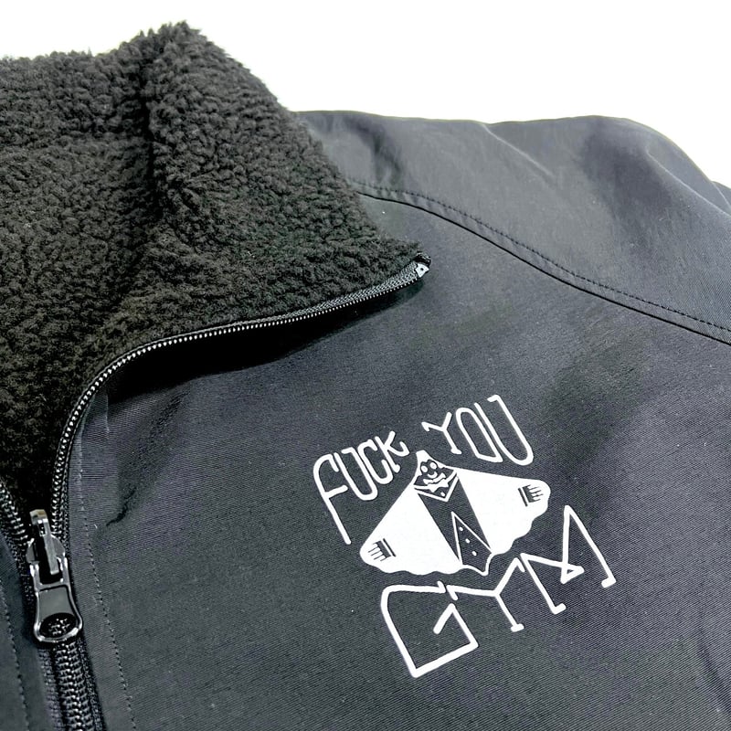 FUCK YOU GYM Reversible Boa Jacket(BLACK) | HOL