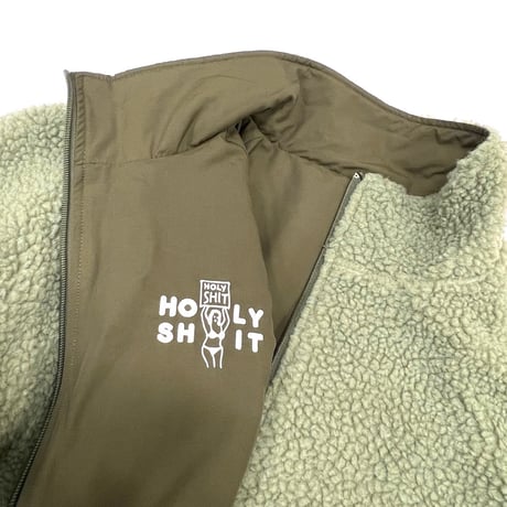 HOLY SHIT Reversible Boa Jacket(OLIVE)