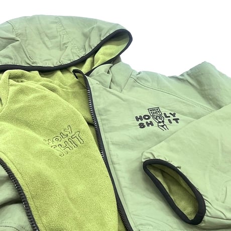 HOLY SHIT Reversible Micro Fleece Jacket(OLIVE)