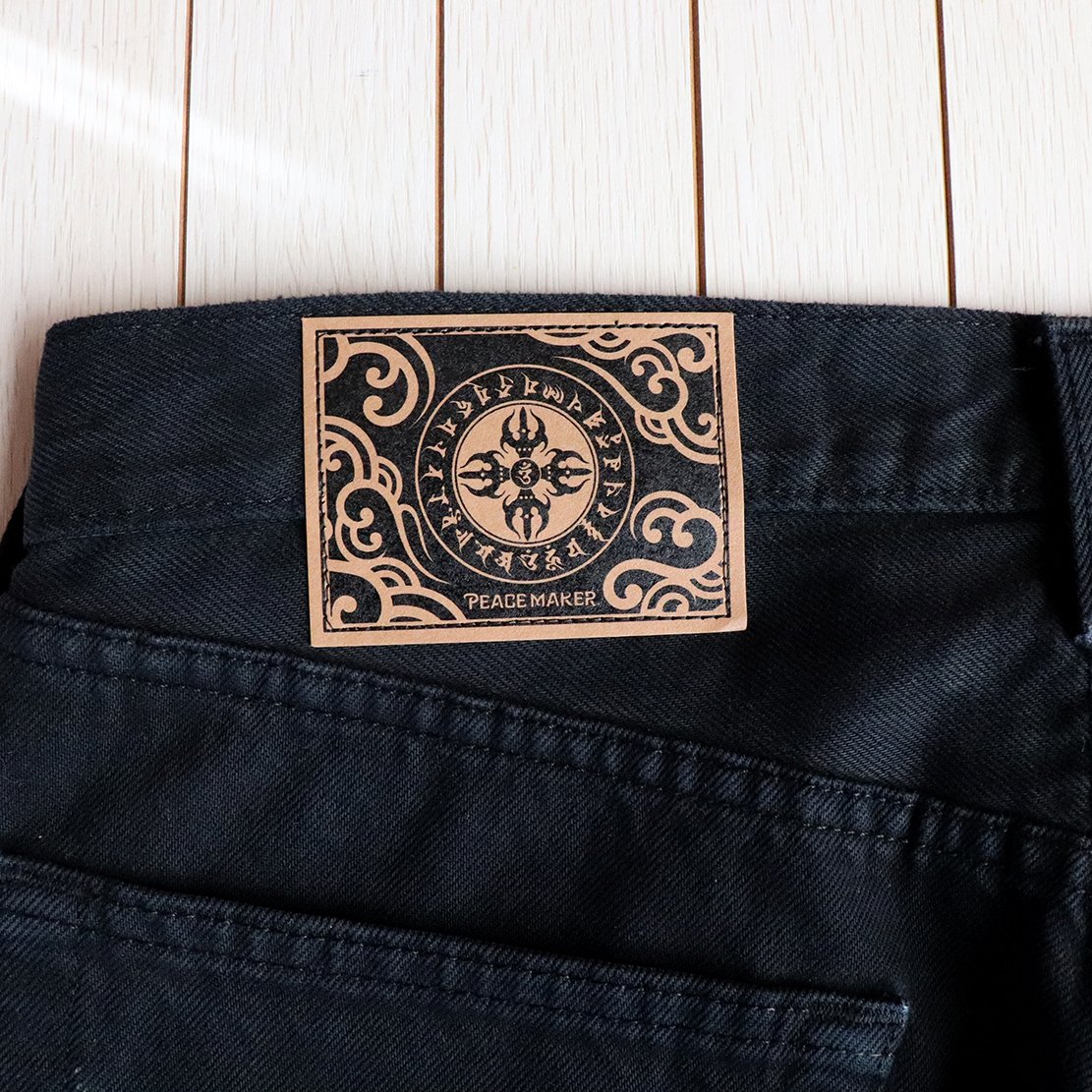 PEACE MAKER トライバル柄　デニム　ジーンズ ブルーデニムパンツ Re PEACE WA-TRIBAL DENIM | PEACEMAKER