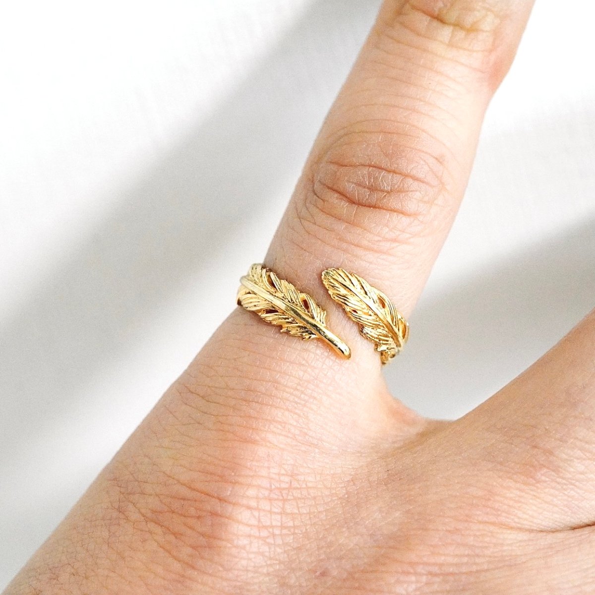 NATURAL FETHER RING (K18YG) | GARDEL
