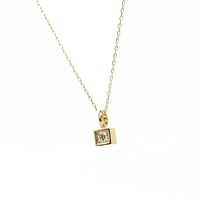 CUBE NECKLACE (K18YG DIA)