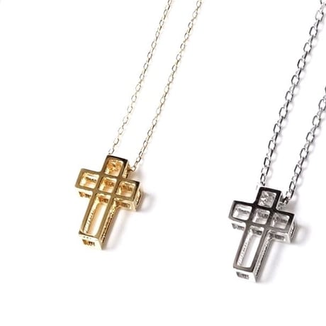 CUBE CROSS  NECKLACE