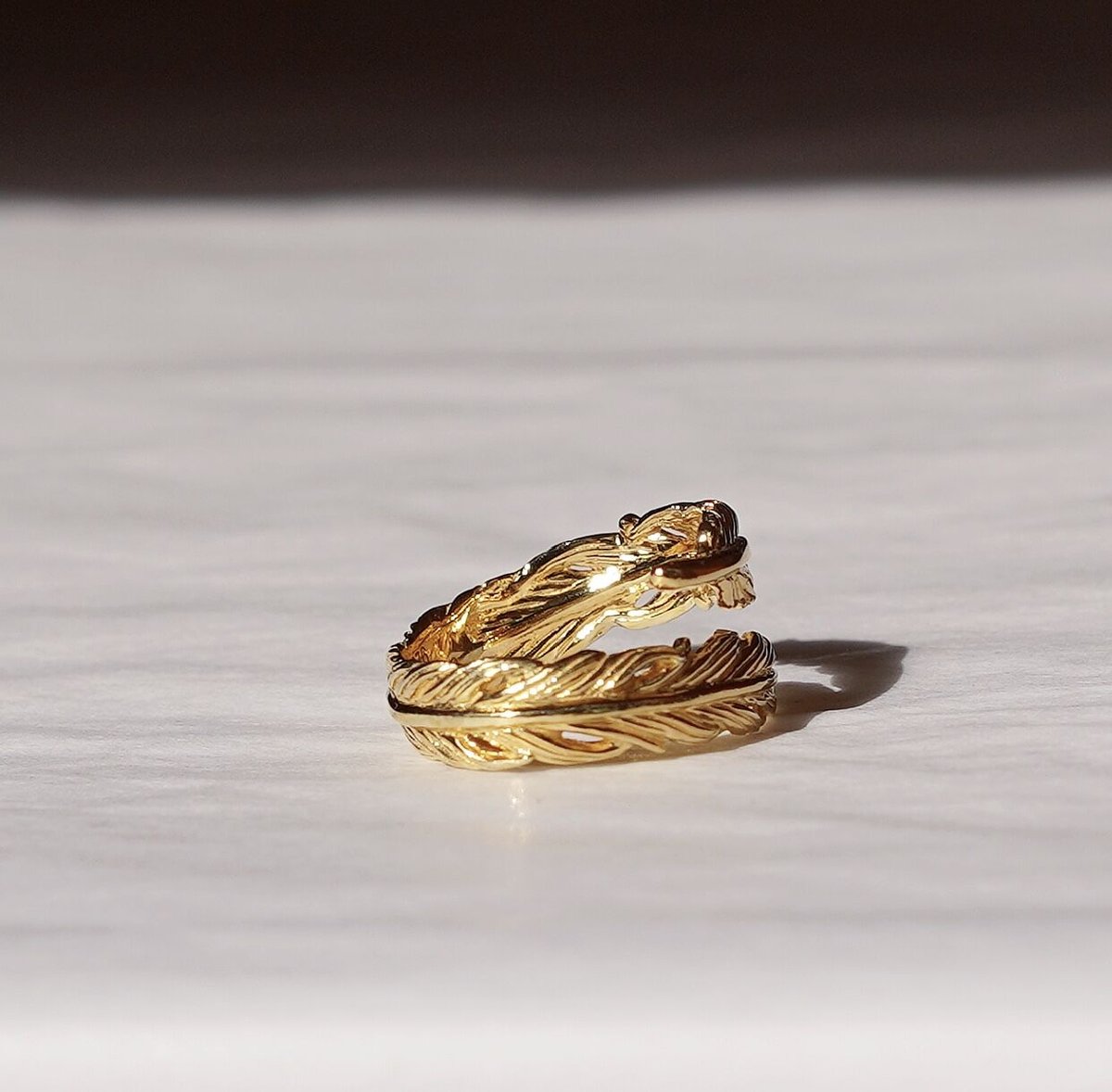 NATURAL FETHER RING (K18YG) | GARDEL