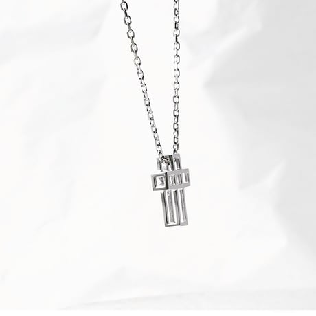 CUBE CROSS NECKLACE