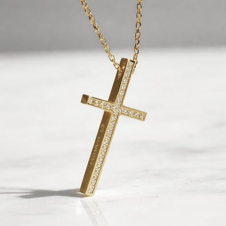 TWO ME CROSS NECKLACE(K18YG)