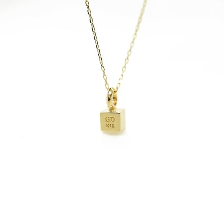 CUBE NECKLACE (K18YG DIA)