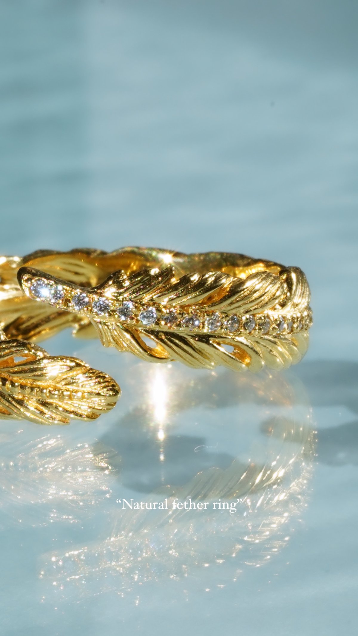 NATURAL FETHER RING (K18YG) | GARDEL