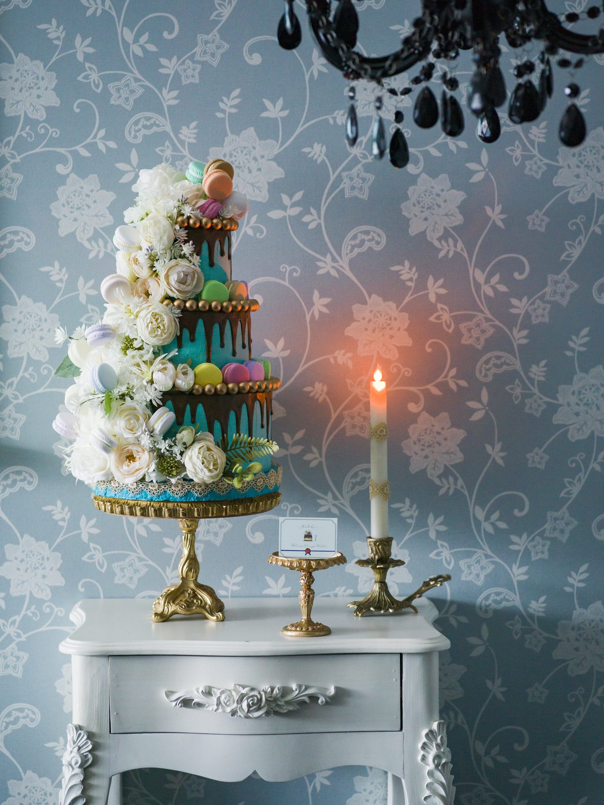 ORDER】THREE TIER MACARON FLOWER FAKE CAKE | 【公