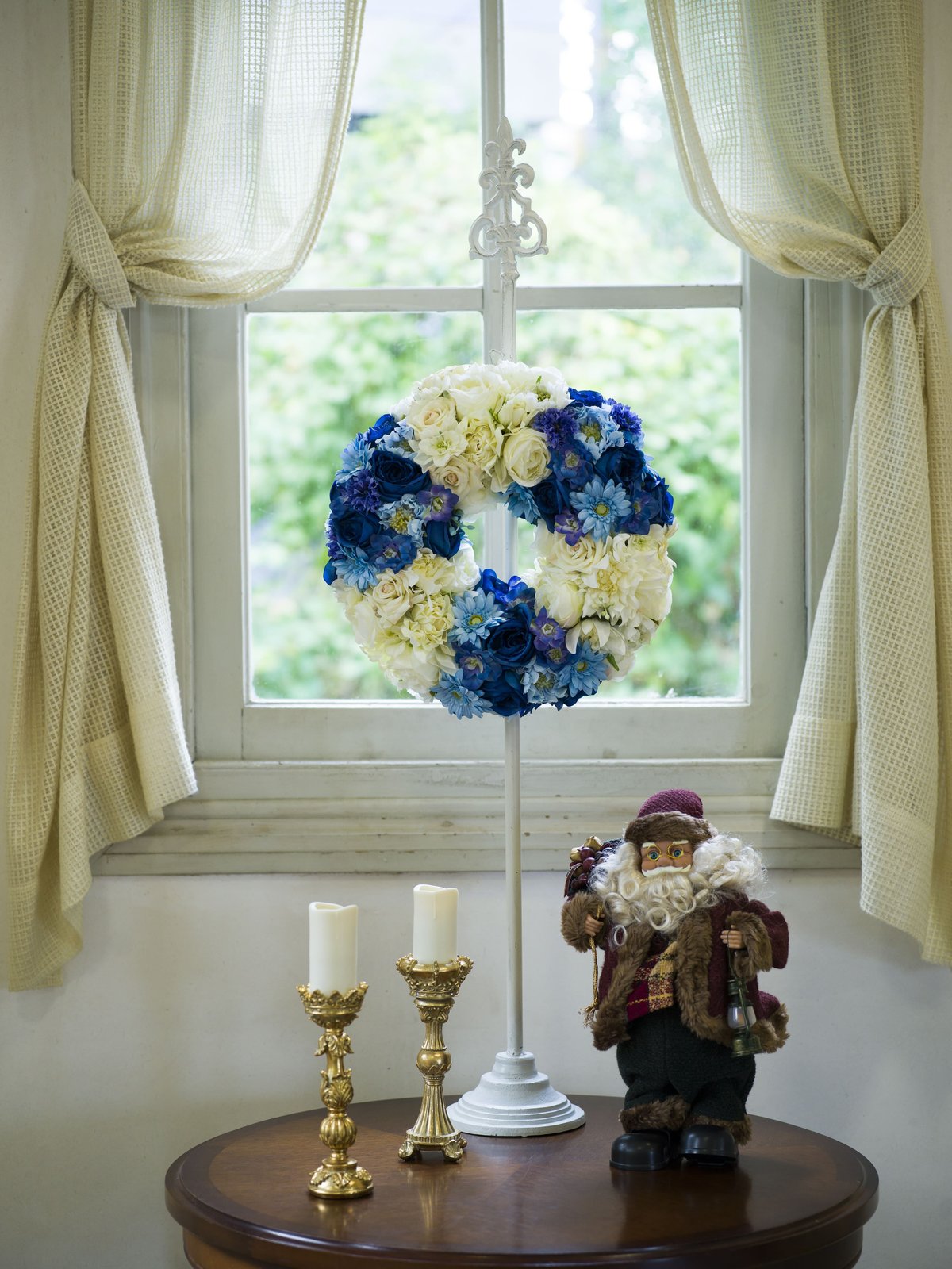 BLUE & WHITE WREATH (35cm) | 【公式】Michika Flower BLUE & WHITE WREATH (35cm) | 【公式】Michika Flower
