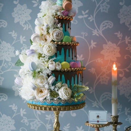 【ORDER】THREE TIER MACARON FLOWER FAKE CAKE