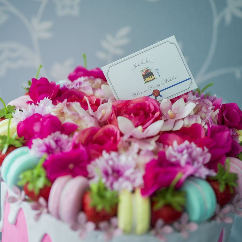 ROSE MACARON FLOWER FAKE CAKE | 【公式】Michika Flo