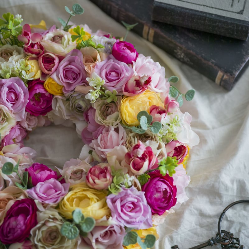 POPカラーのフラワーリース (35cm) | 【公式】Michika Flower