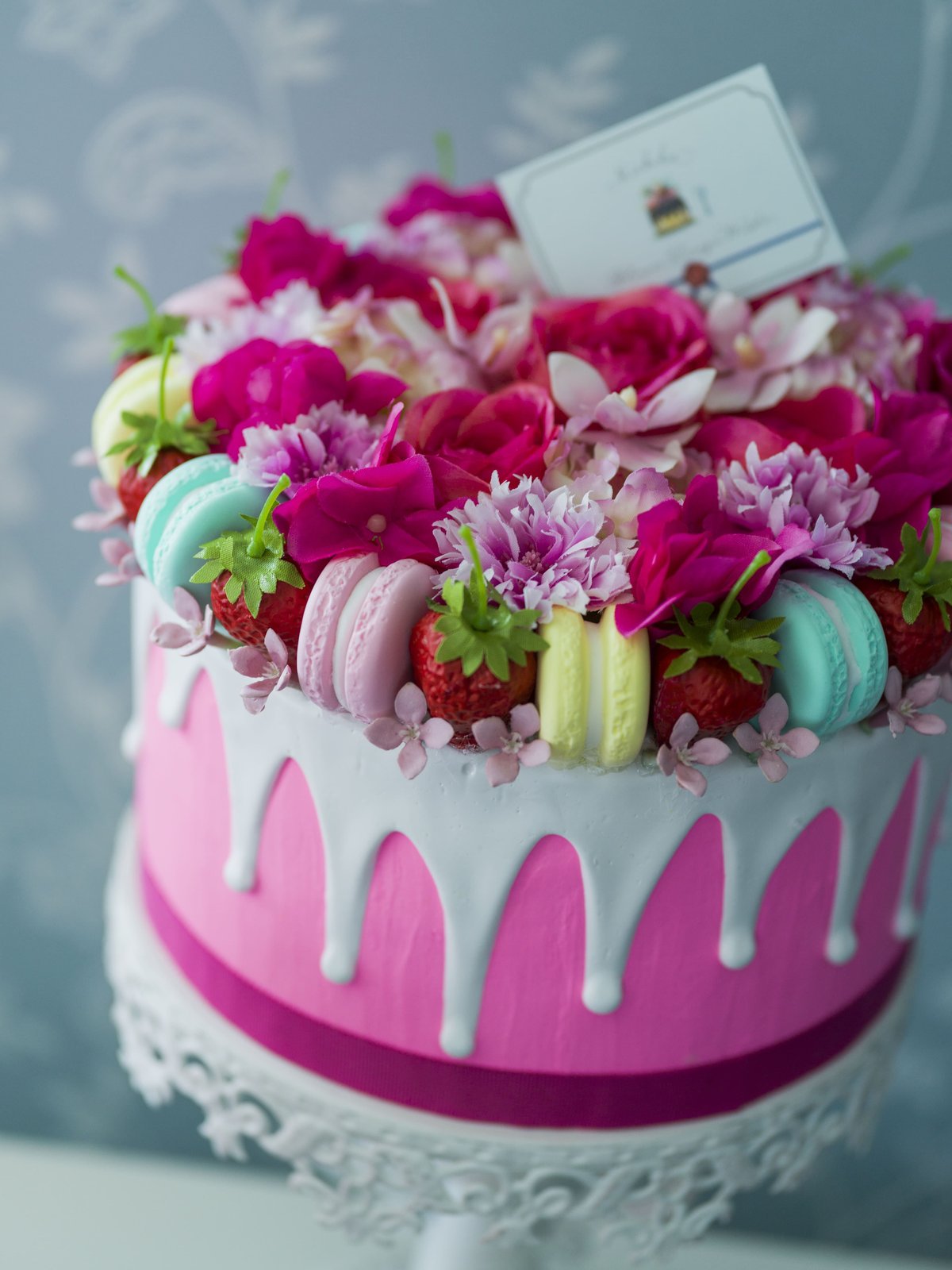 ROSE MACARON FLOWER FAKE CAKE | 【公式】Michika Flo