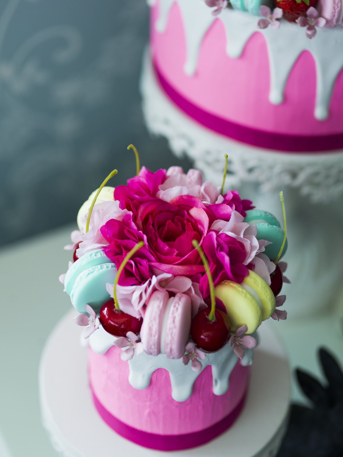 ROSE MACARON FLOWER FAKE CAKE | 【公式】Michika Flo
