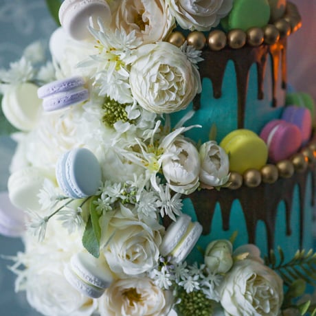 【ORDER】THREE TIER MACARON FLOWER FAKE CAKE