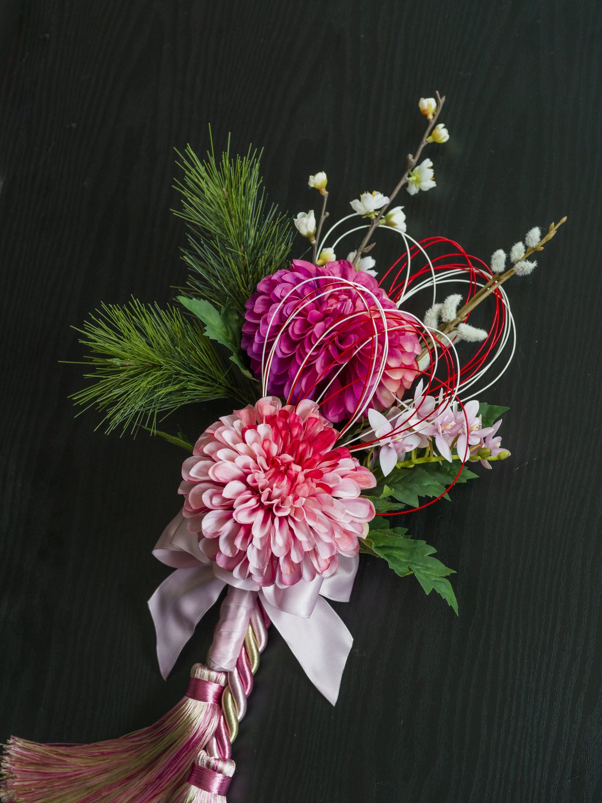 おめでたい花ぐるま 手毬 てまり ハンドメイド 祝い事 お正月にも 縁起が良い手毬のような大輪菊のお正月飾り | 【公式】Michika