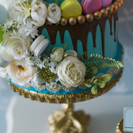 【ORDER】THREE TIER MACARON FLOWER FAKE CAKE