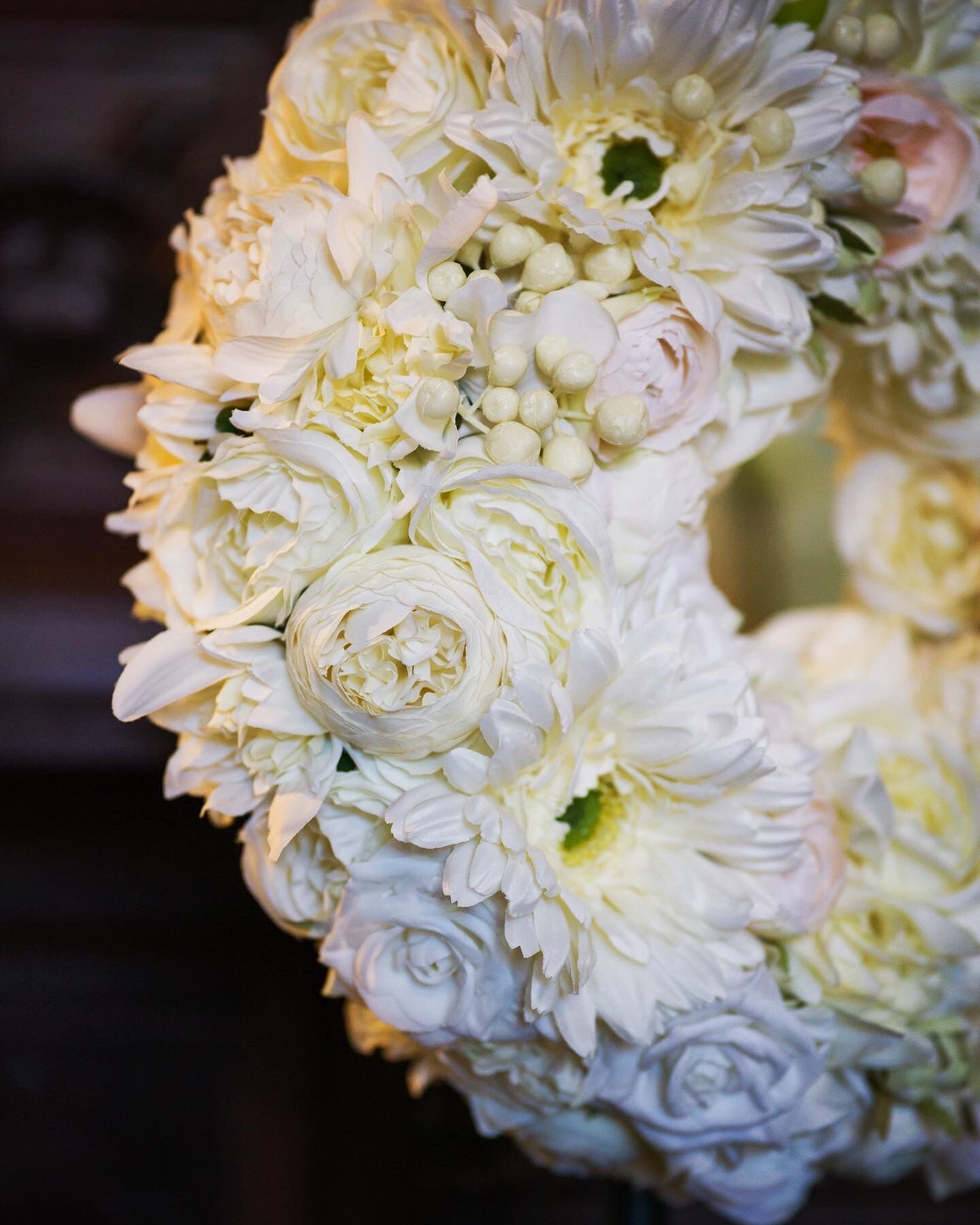 ホワイトフラワーリース(35cm) | 【公式】Michika Flower Design W