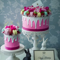 ROSE MACARON FLOWER FAKE CAKE