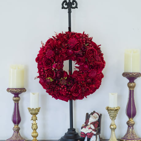 RED ROSE CHRISTMAS WREATH (35cm)