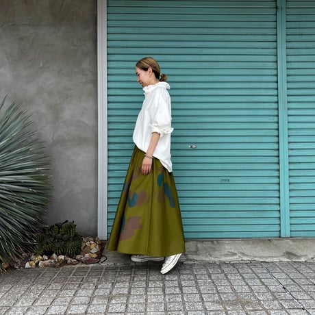 【Brush Camouflage / Flare Skirt】