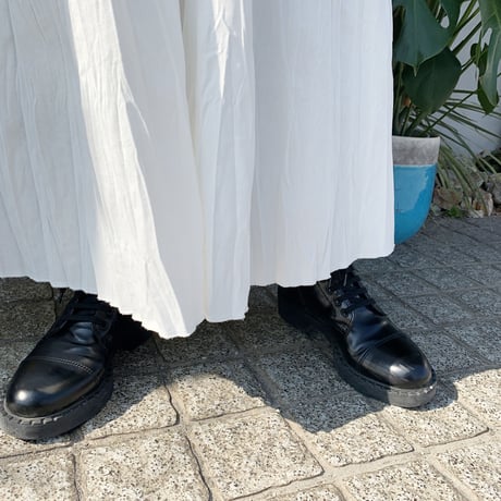【Baked Crinkle Skirt】White,cork,agape,black 80cm〜90cm