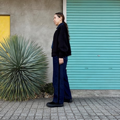【Denim / Line Semi Wide Pants】 M  バイオ