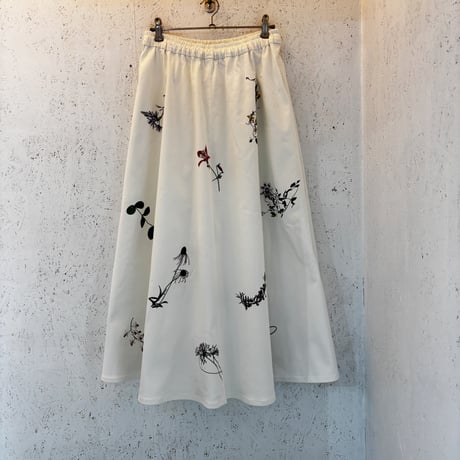 【Botanical Garden White Denim / Skirt】
