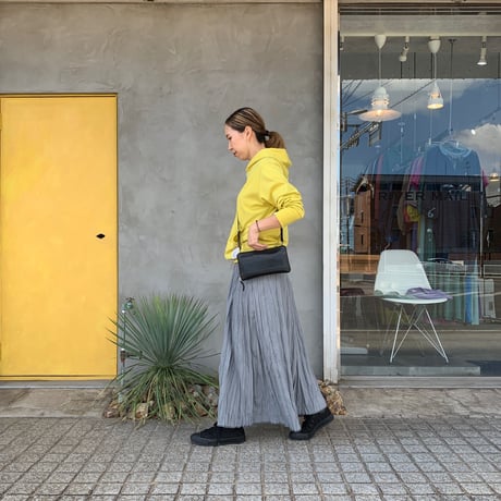 【Baked Crinkle Skirt】smokygray  総丈80cm,90cm