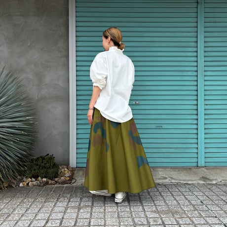 【Brush Camouflage / Flare Skirt】