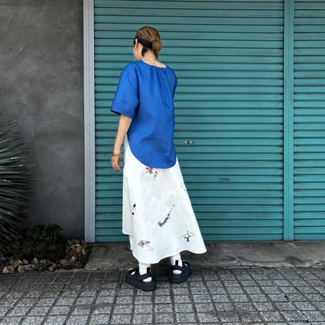 【Botanical Garden White Denim / Skirt】